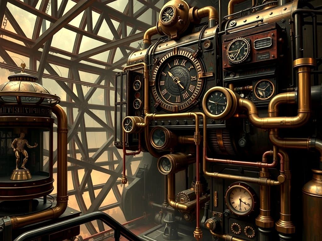 Ethereal Steampunk Vortex in Copper and Brass