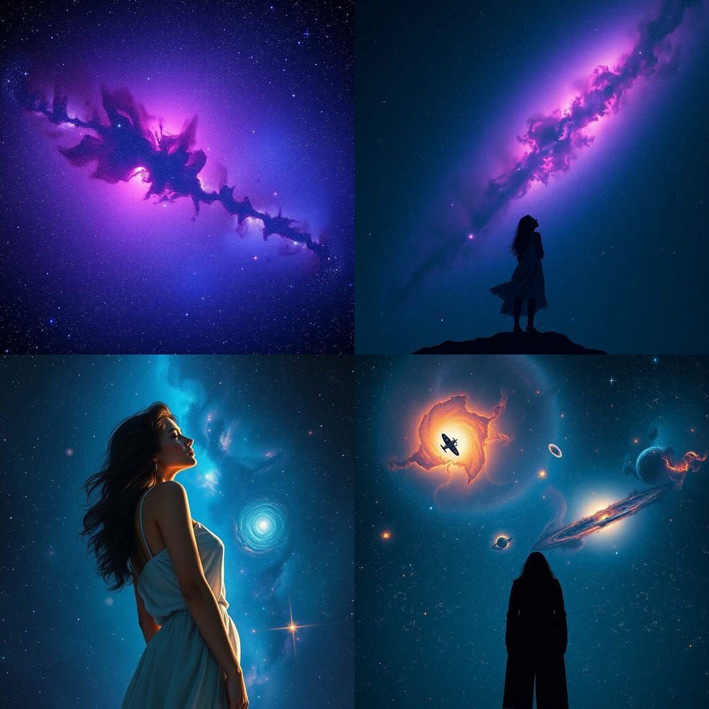 Deep Blue Galaxy Sky with Infinite Depth