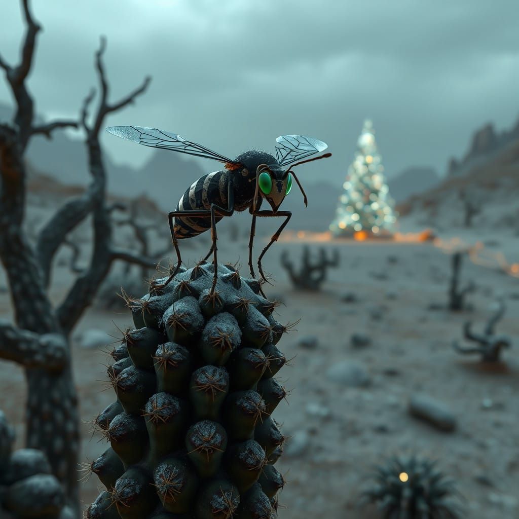 Ethereal Wasp in Desert Winter Wonderland