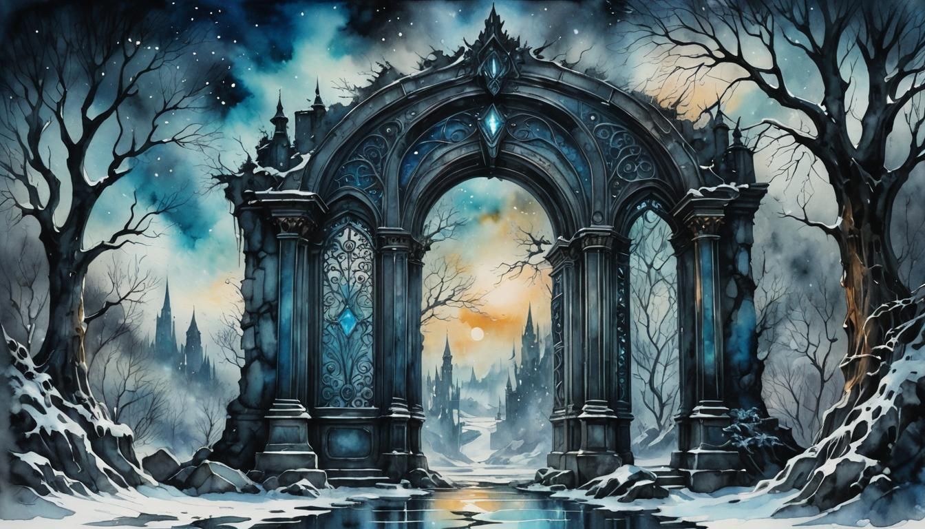 Magical Winter Gateway to Another Dimension