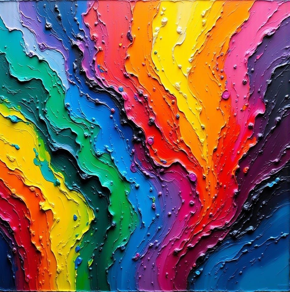 Impasto Rainbow in Vibrant Colors