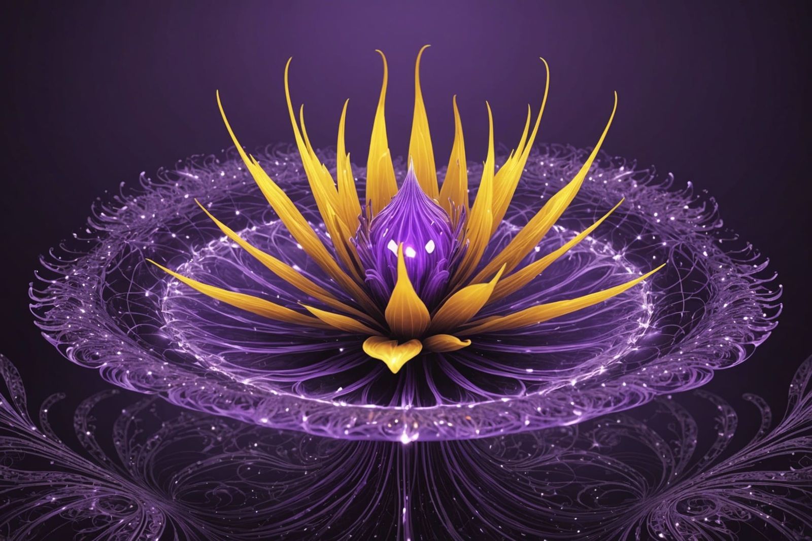 Purple Starseed Fairy Fountain in Spacecore Style