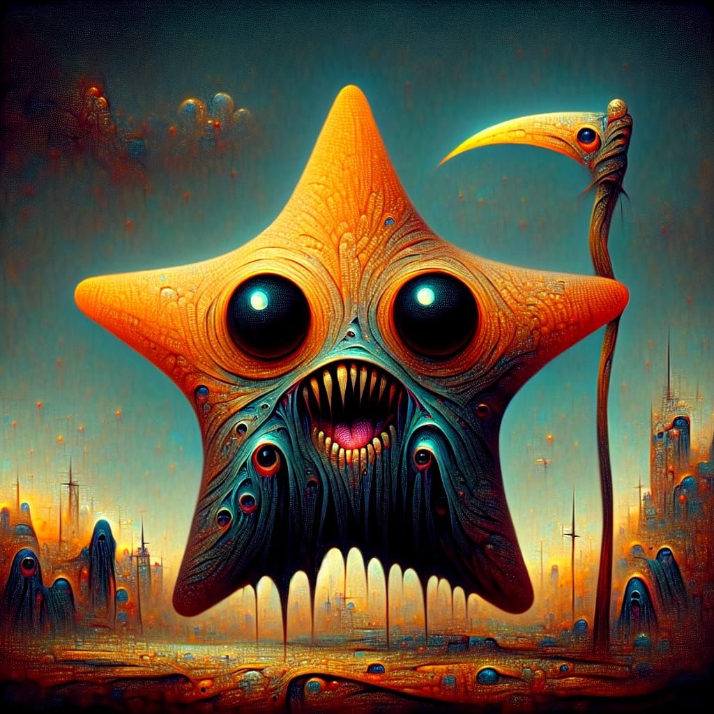 Grim Reaper Star Impersonator in Dark Apocalyptic Scene