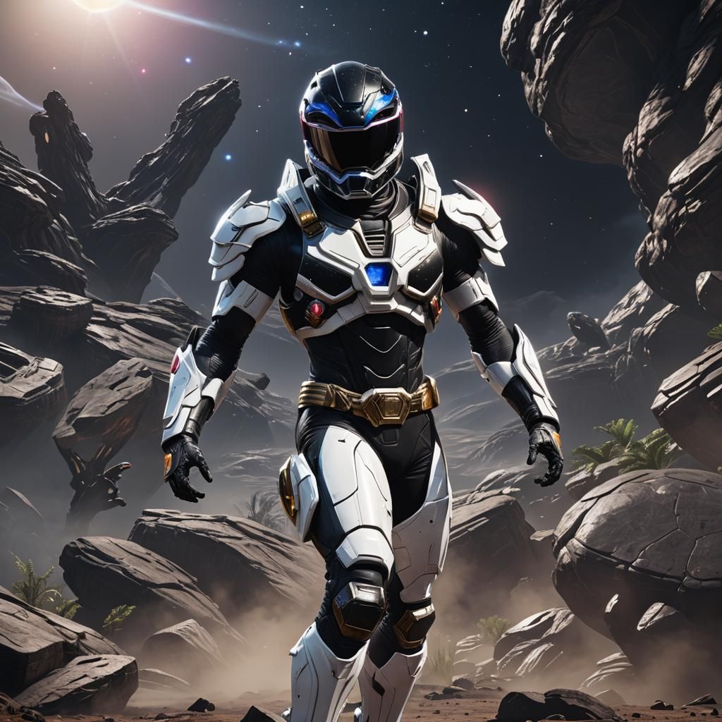 Dino Space Ranger in Black and White Suit