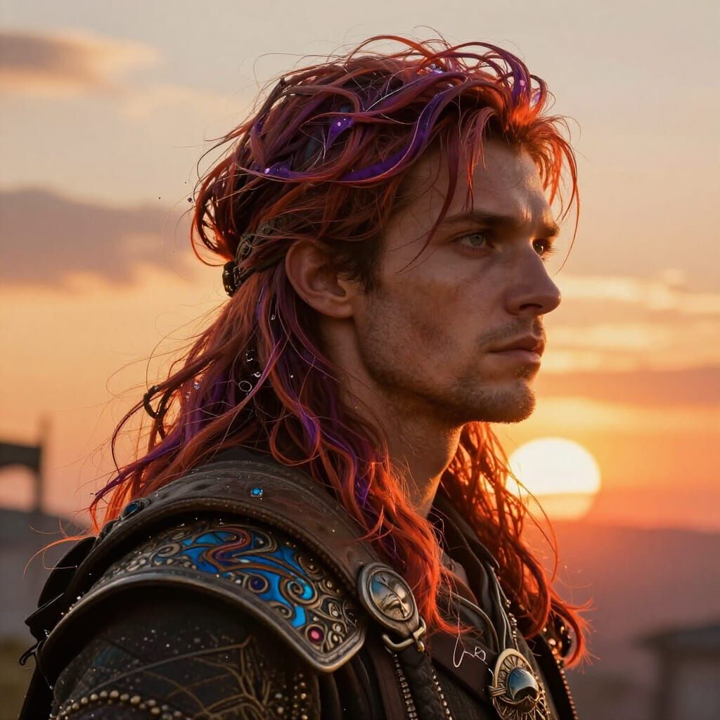 Fantasy Adventurer at Sunset Concept Art