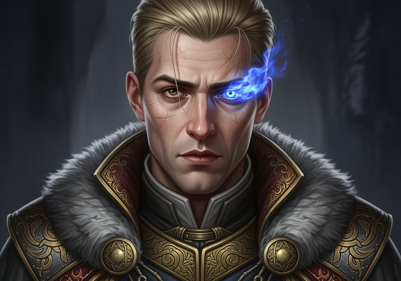 Cinematic Portrait of a Rebel Mage with Fiery Eye