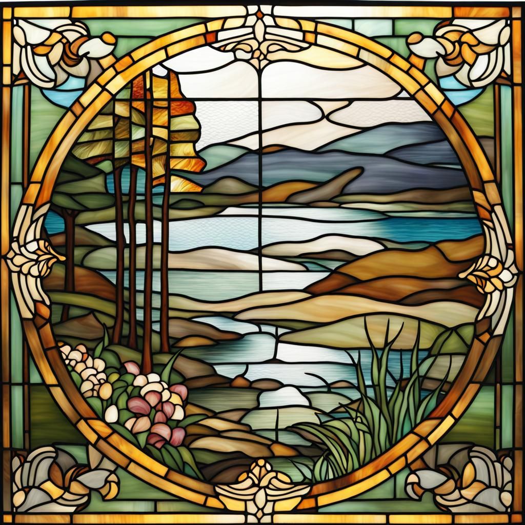 Tiffany style stained glass window pattern