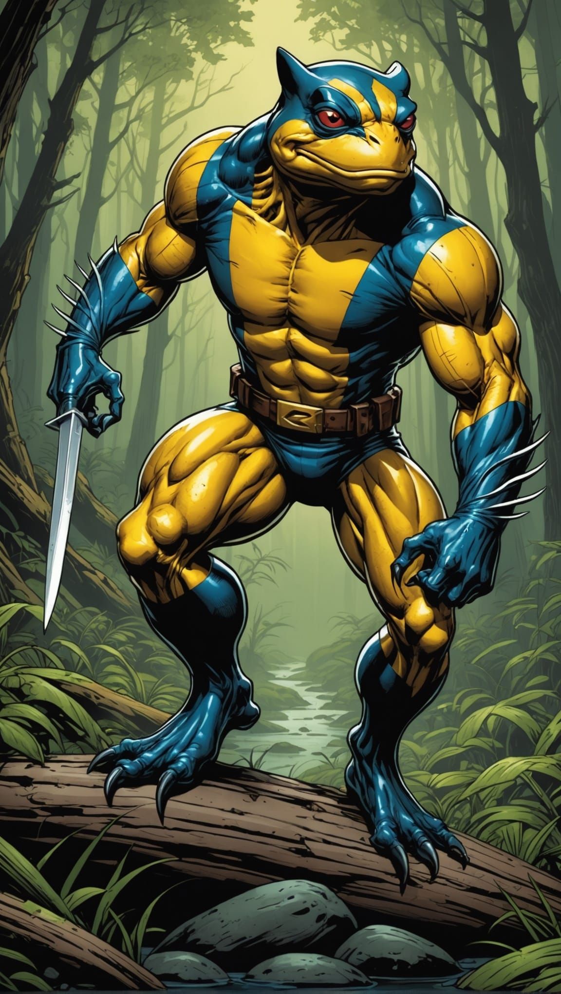 Frog Wolverine Comic Book Art