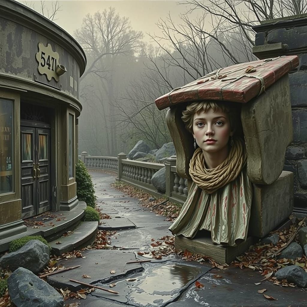 Expressive Red Sculpture of Imminent Glory