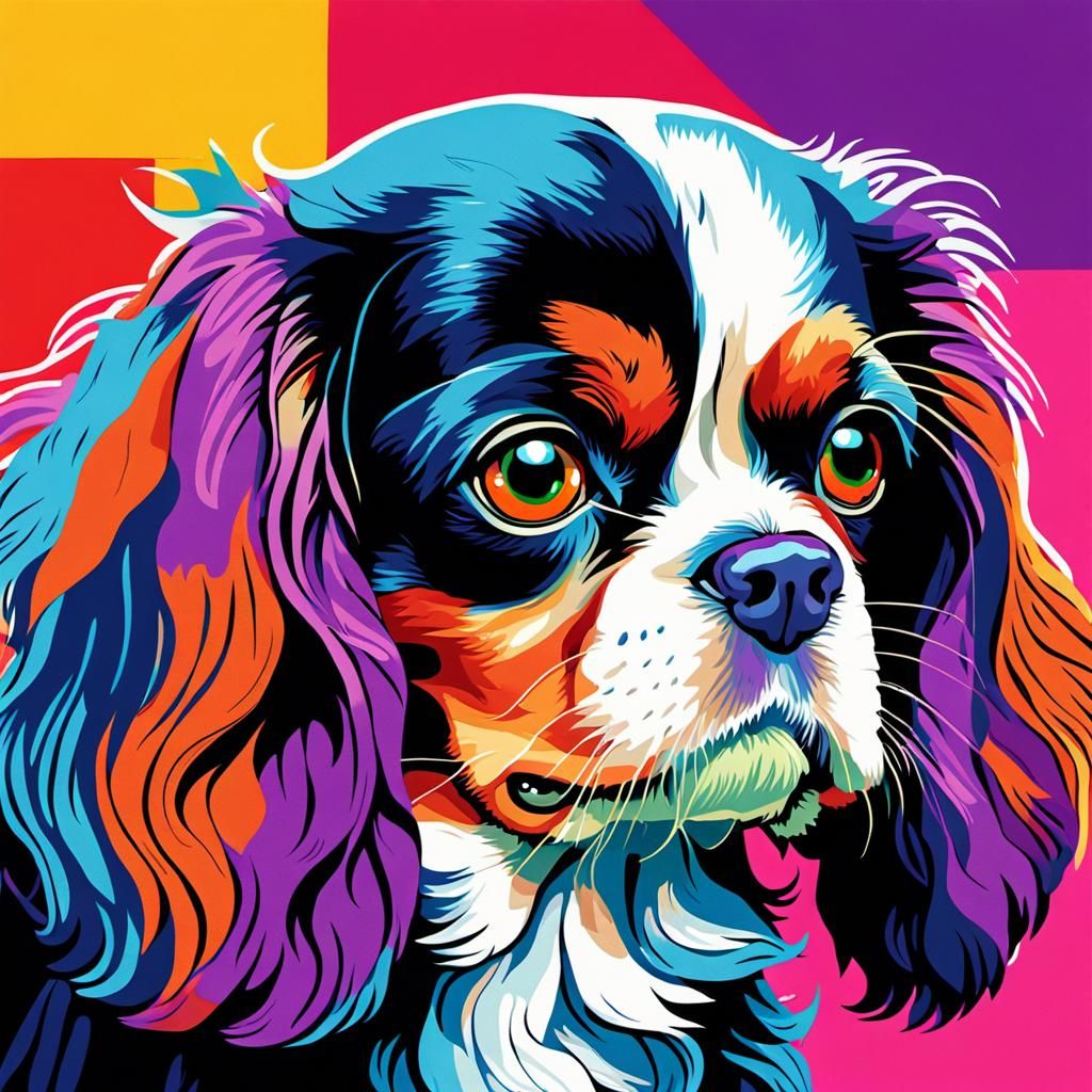 Pop Art Cavalier King Charles Spaniel Portrait