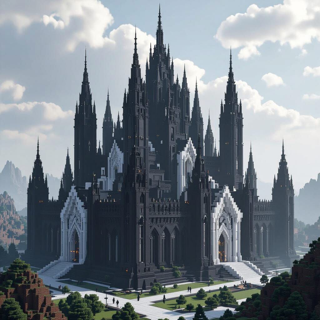 Minecraft Mega Base in Gothic Sci-Fi Style