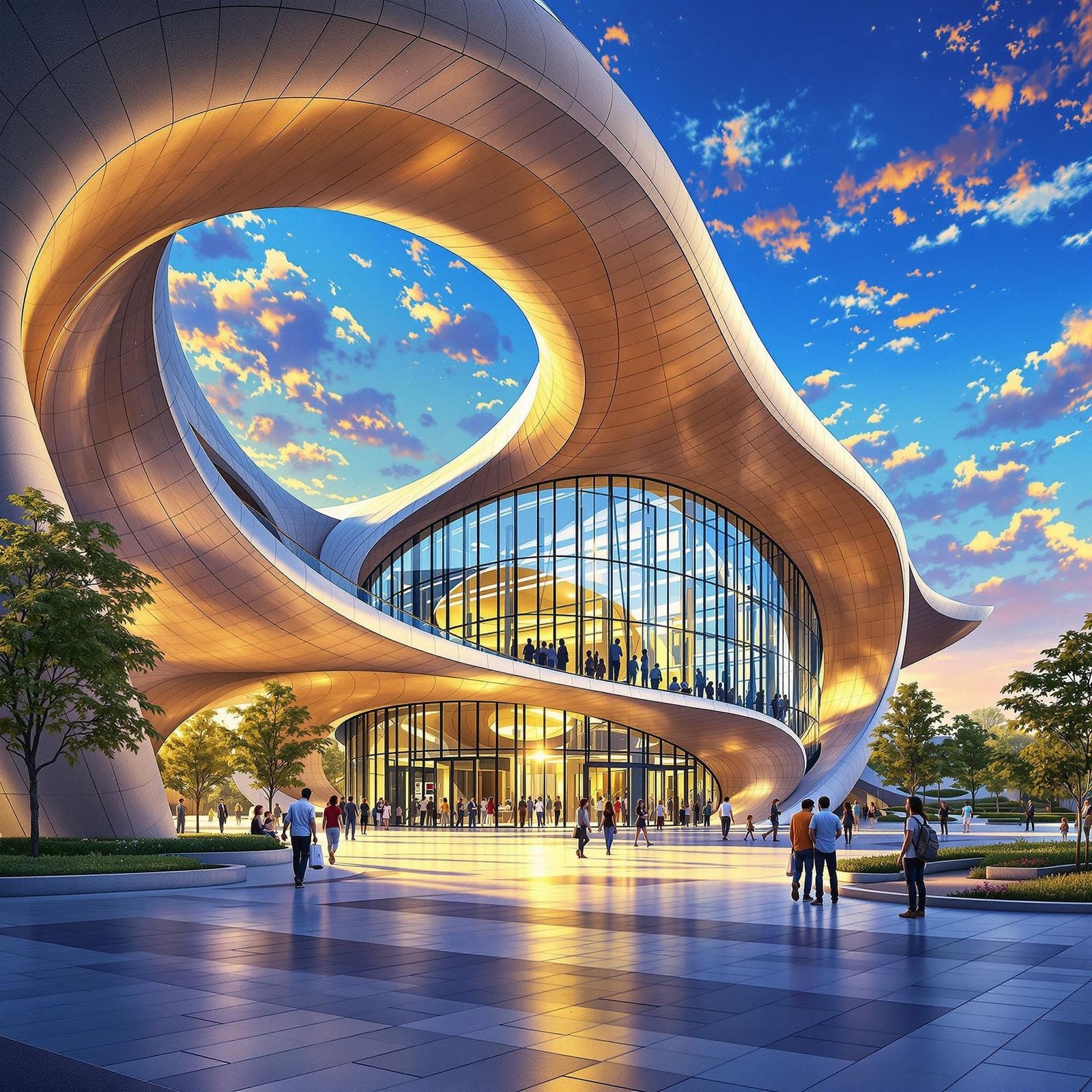 Public Library in Hyper-Realistic Style by Antoine Predock