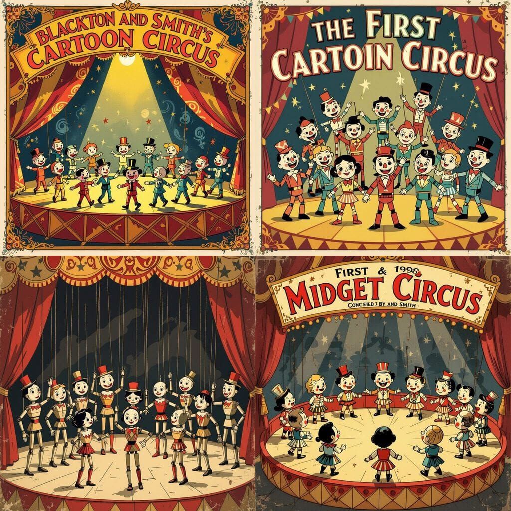 1898 Cartoon Circus Puppets by Blackton and Smith