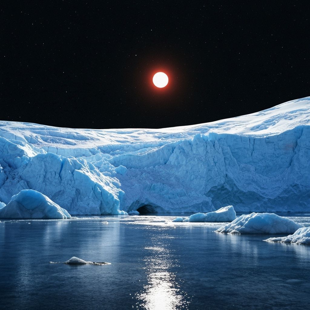 Magical Glacier Under a Black Sun
