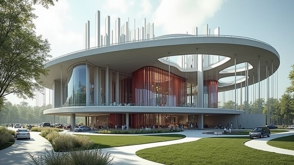 Futuristic Skyscrapers with Organic Curves and Minimalist El...