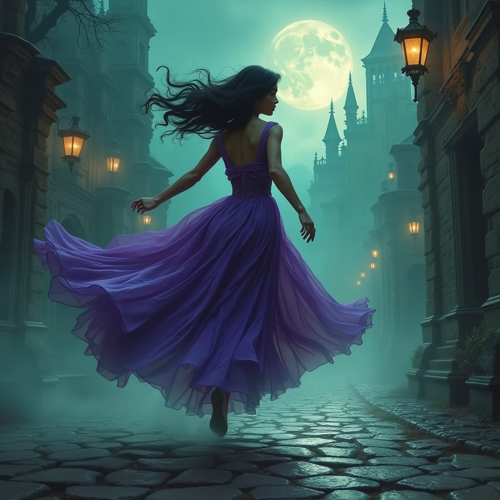 Gothic City Goddess in Midnight Escape