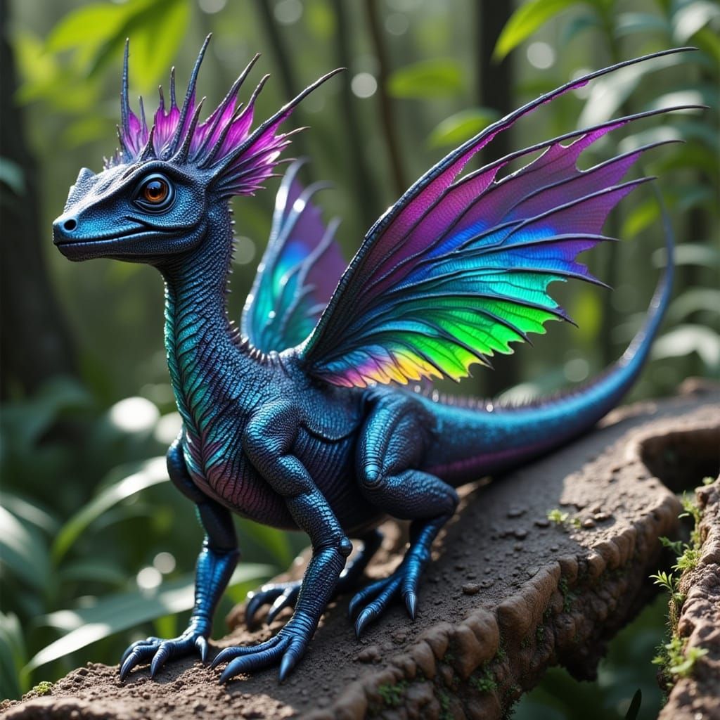 Hyper Detailed 3D Microraptors with Iridescent Feathering