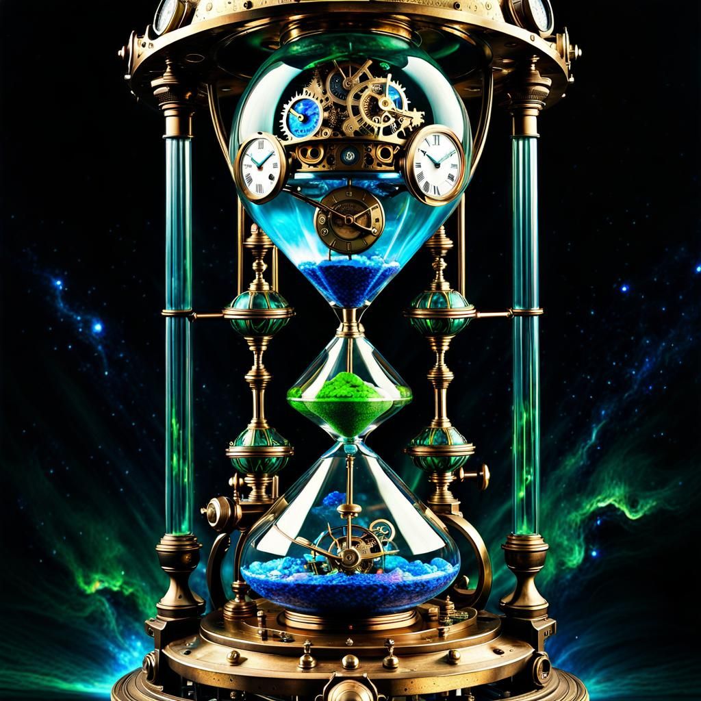 Chrono-Nebula: The Majestic Fusion of Time and Space in a Steampunk Wonderland