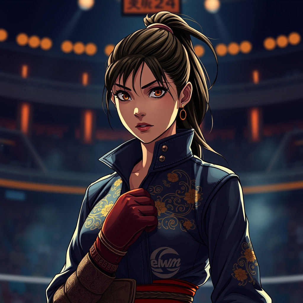 Ecuadorian Girl Fighter in Anime Style