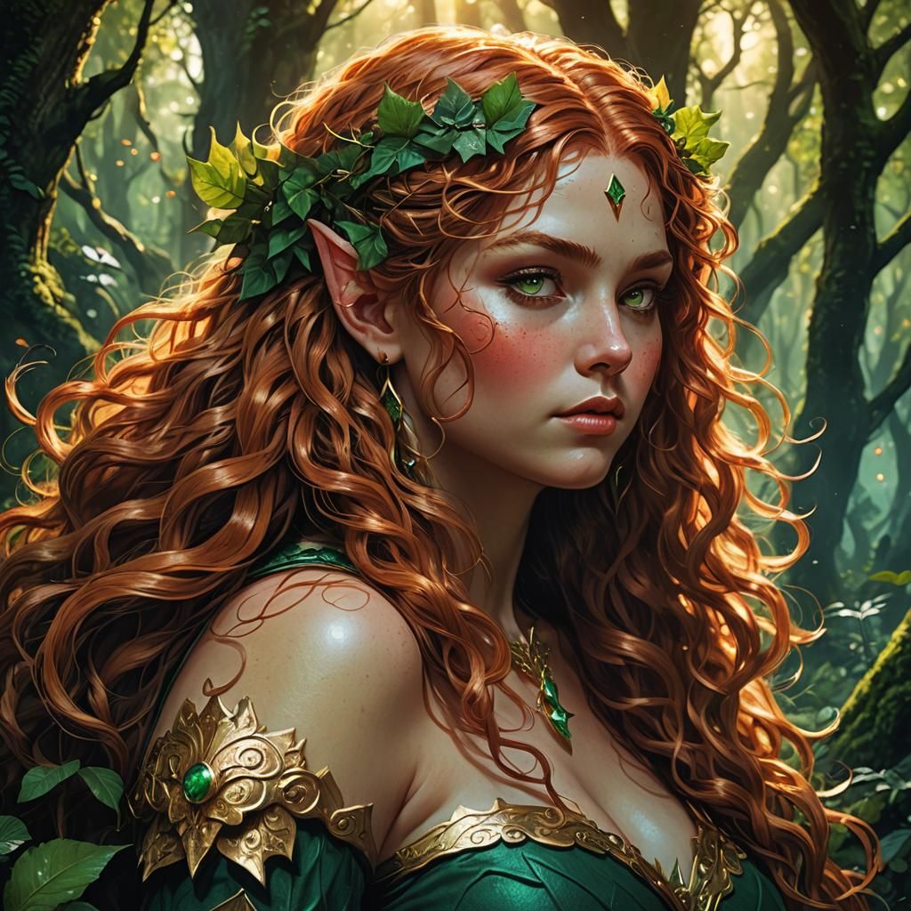 Fantasy Elf Portrait in Comic Book Style