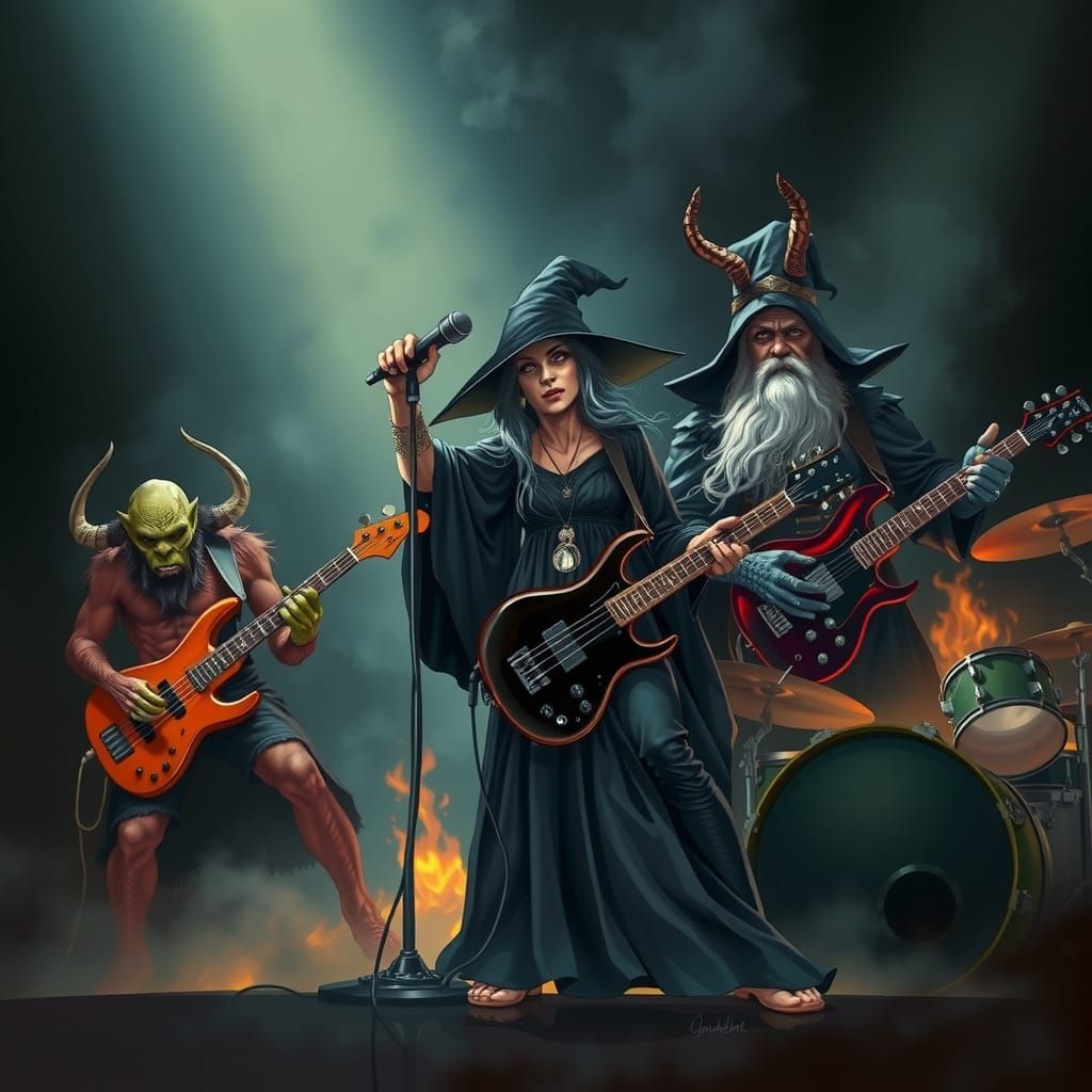 Dark Fantasy Rock Band on Stage