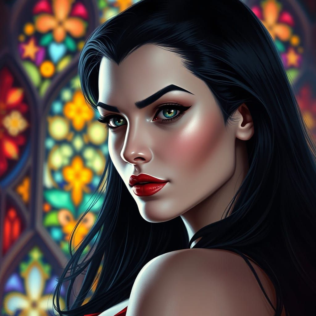 Mysterious Vampirella in Gothic Splendor