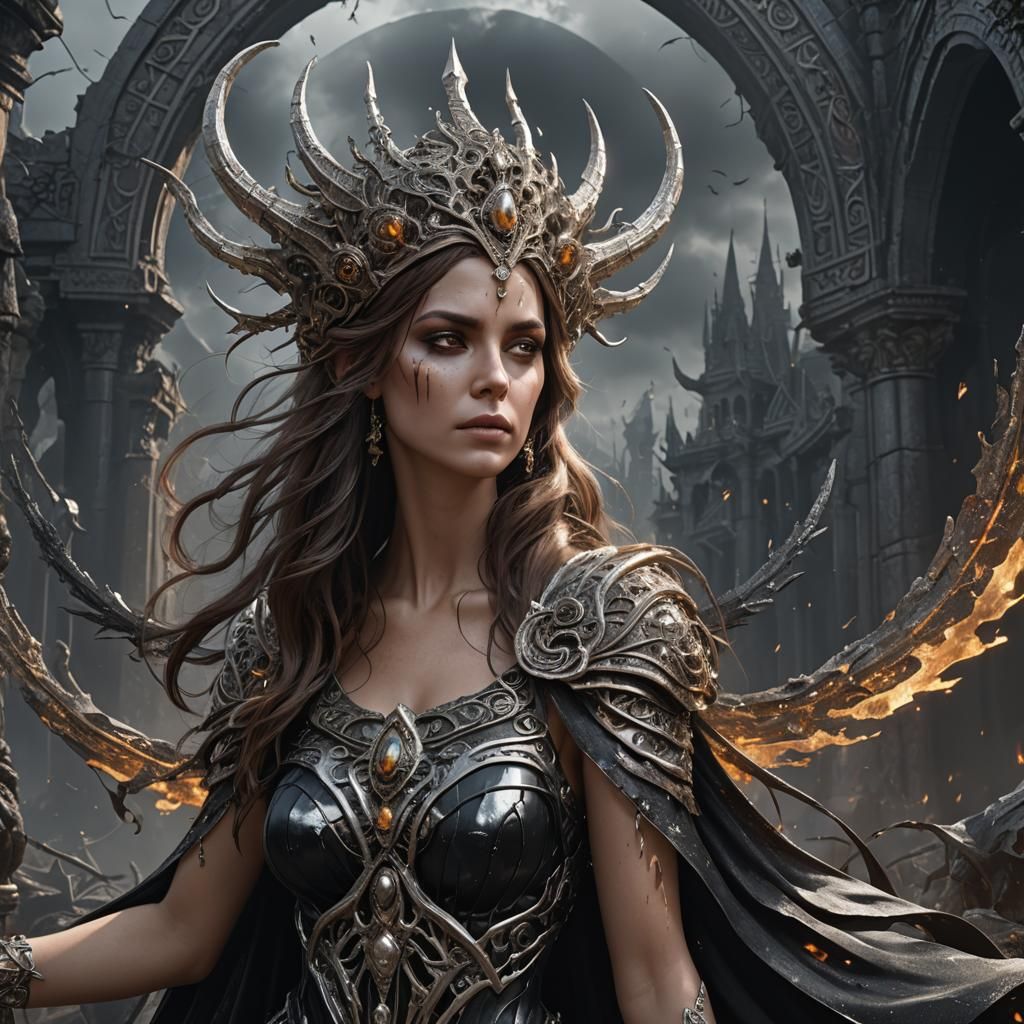 Goddess of Death: Rebecca in Detailed Matte Painting