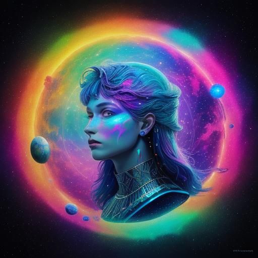 Holographic Astral Cosmic Uniramian Illustration