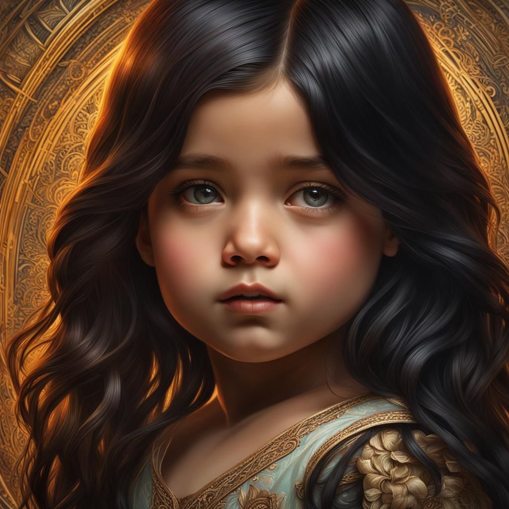 Girl Portrait in Hyperdetailed Digital Art Style