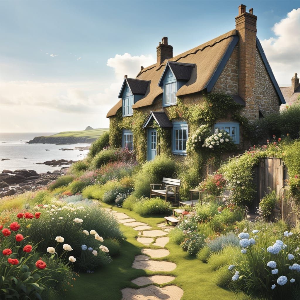 Rustic Seaside Cottage in Tranquil English Countryside