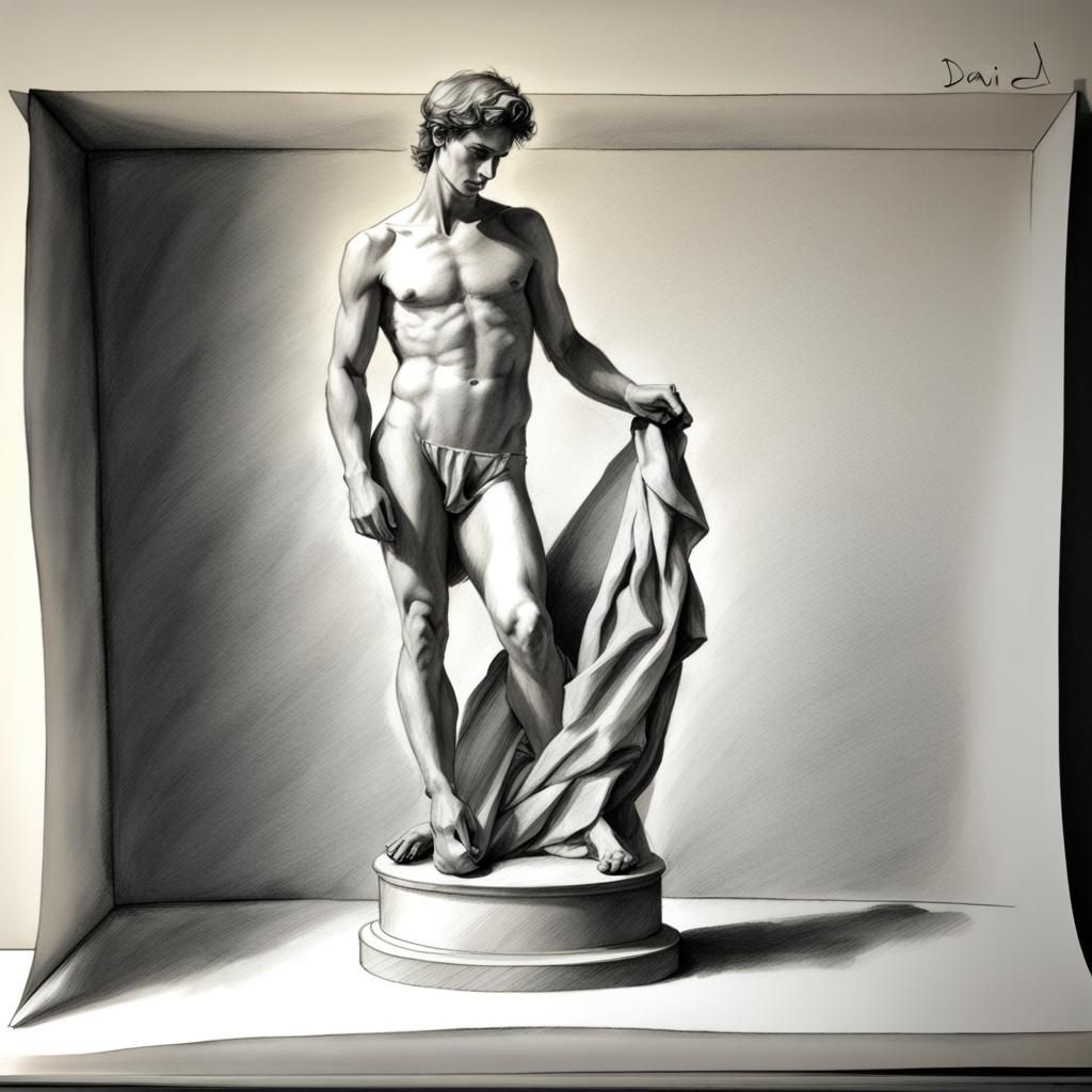 Pencil Sketch of David Sculpture