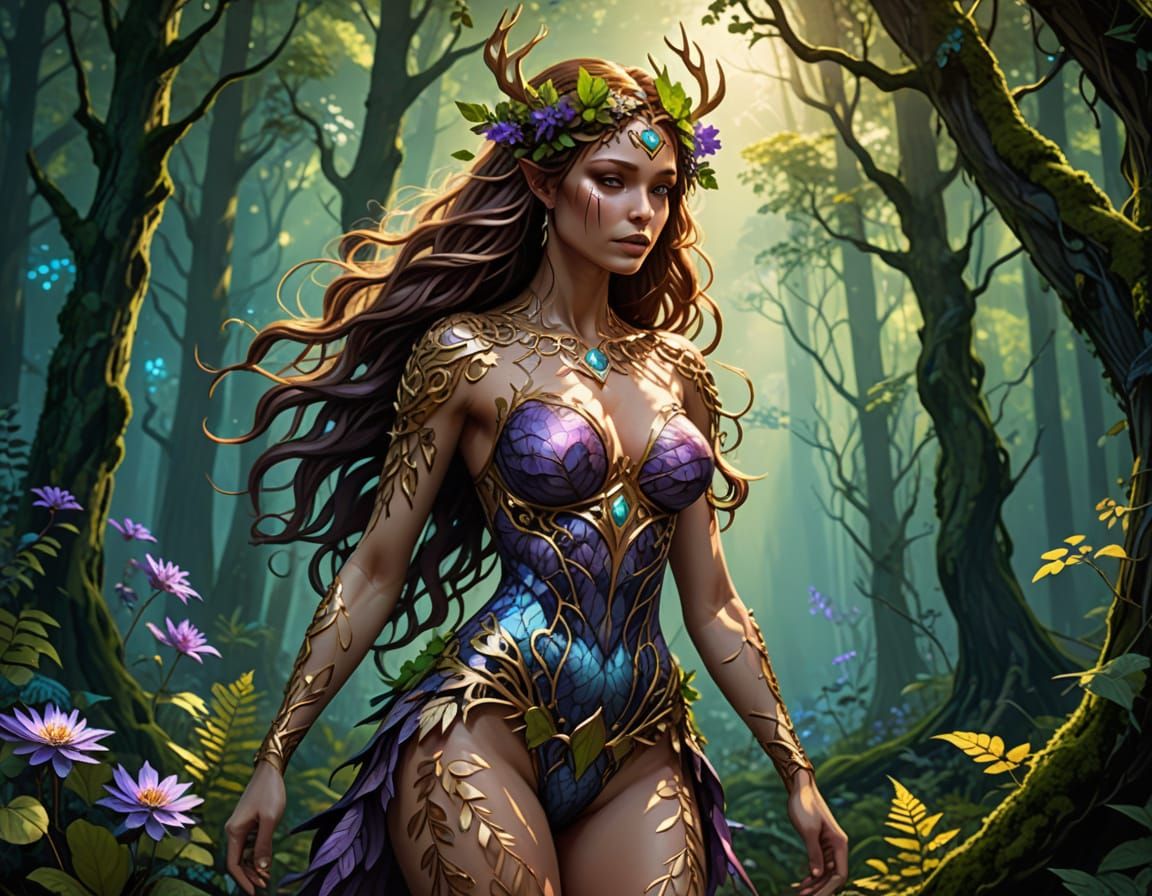Woodland Goddess Unveiled in Vibrant Colors