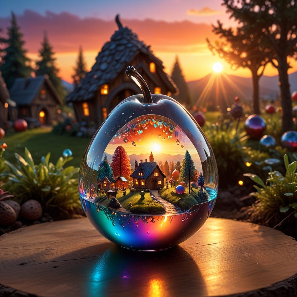 Crystal Apple Reveals Fairy Village in Rainbow Light