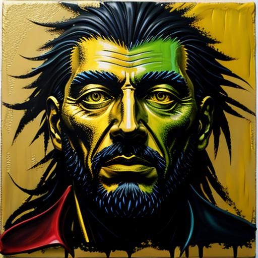 Abstract Impasto Painting with Vivid Color Palette