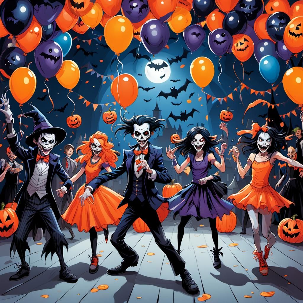 Lavish Halloween Party with Dancing Monsters