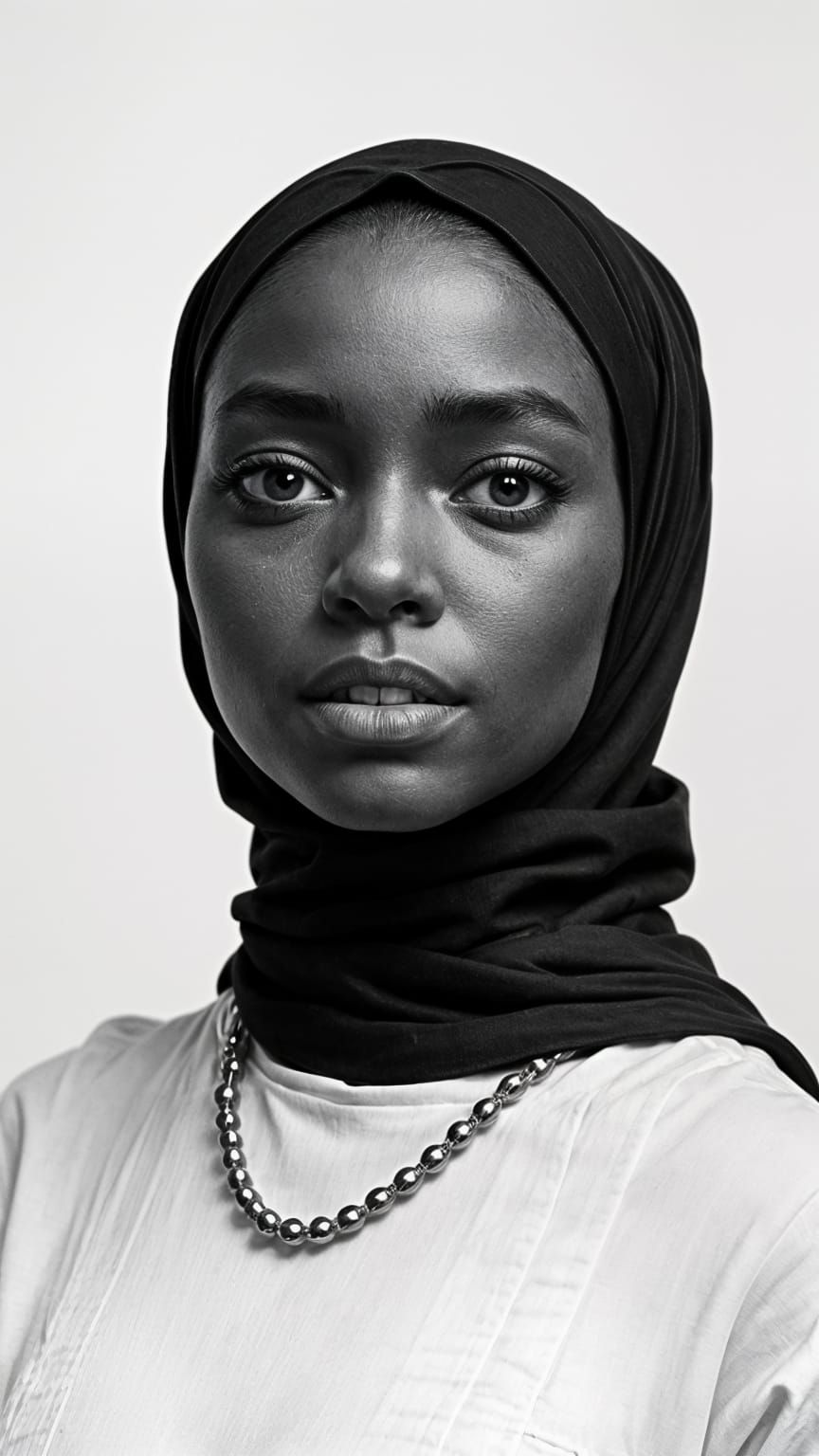 Stark Minimalist Portrait in Monochrome