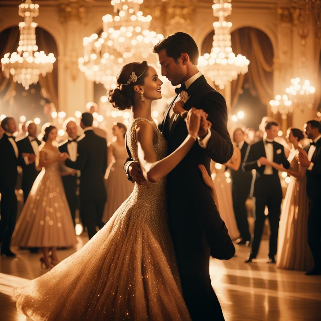 Ballroom Dance in Golden Hour Lighting