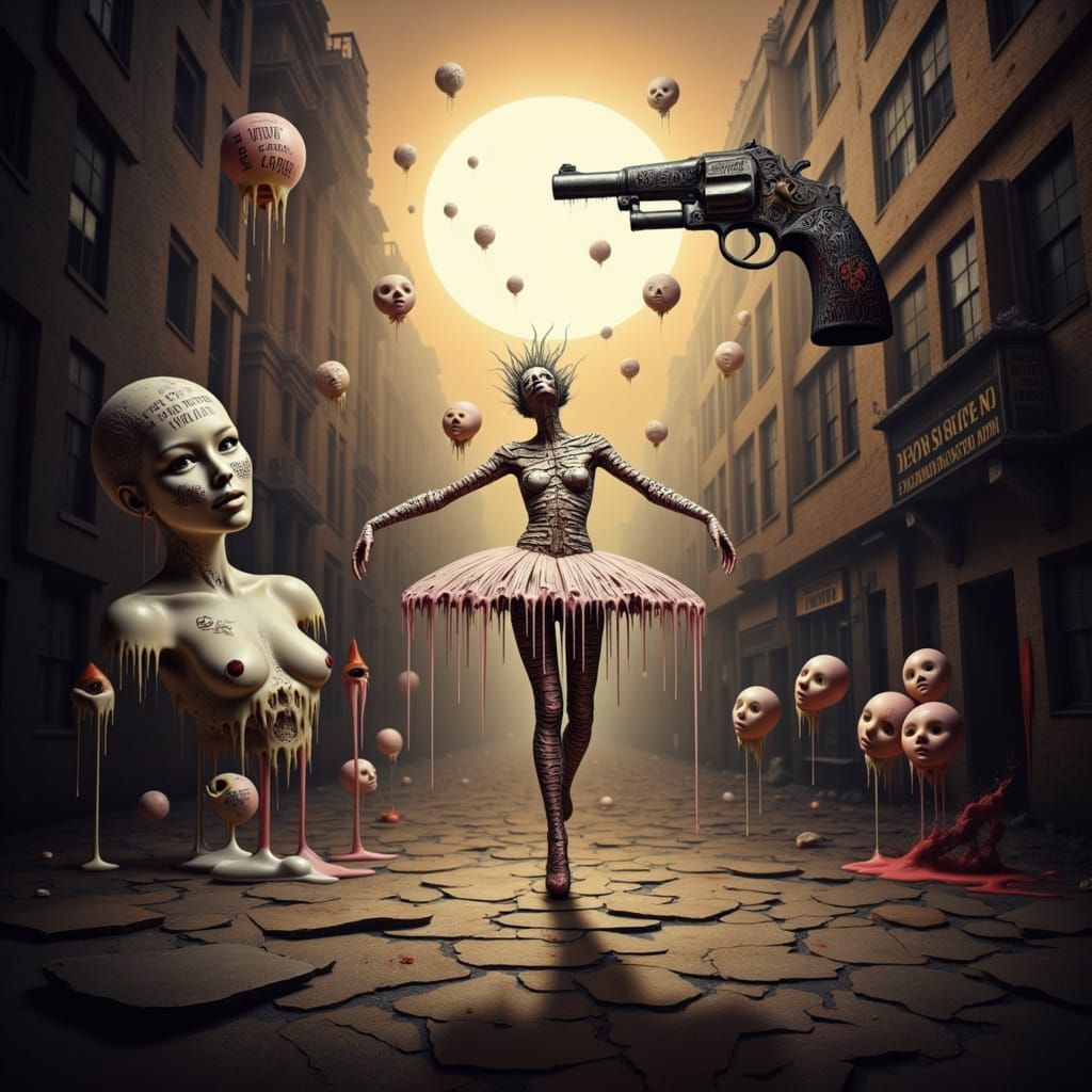 Cyberpunk Dreamscape of a Fractured Cityscape