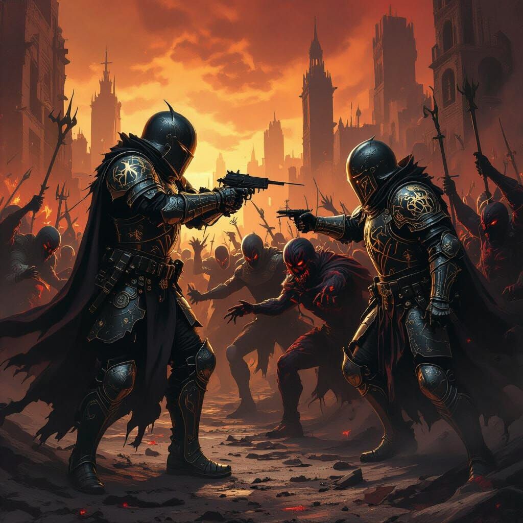 Divine Knights Arrest Demonic Mob in Hellish City