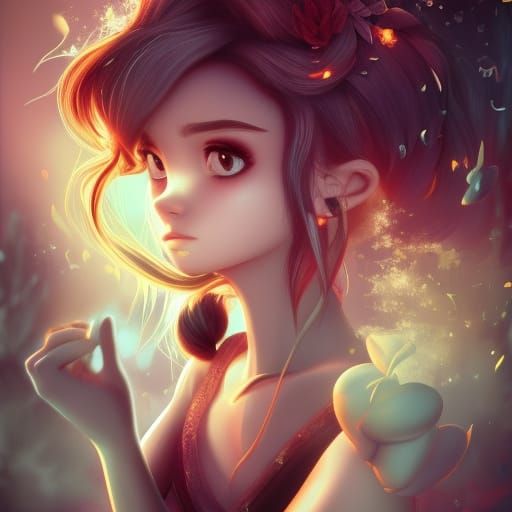 Enchanted Beauty and the Beast: 3D Digital Art