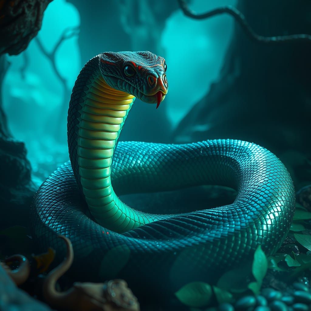 cobra snake in attack mode