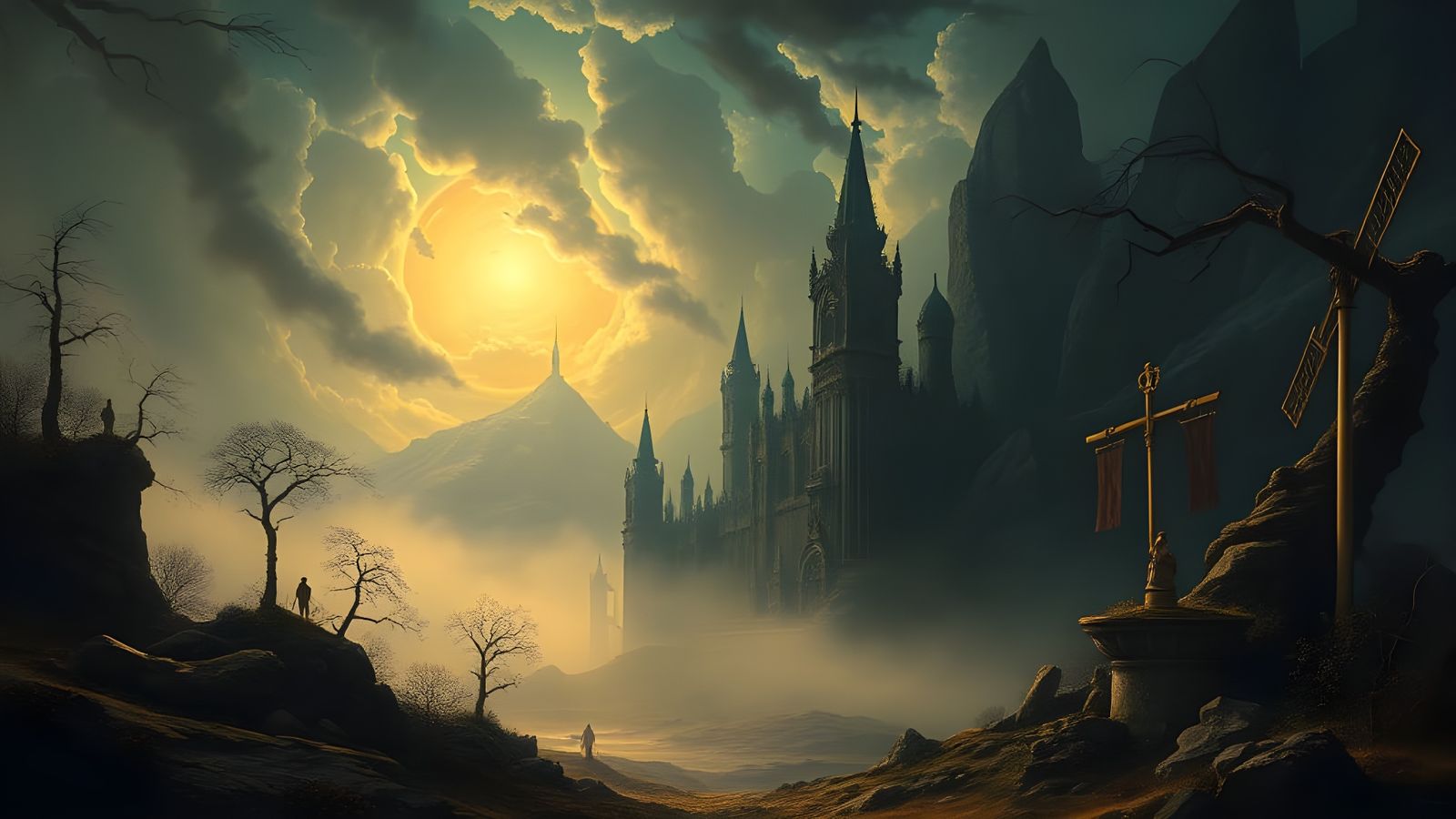 Gothic Castle in the Style of Gustave Doré