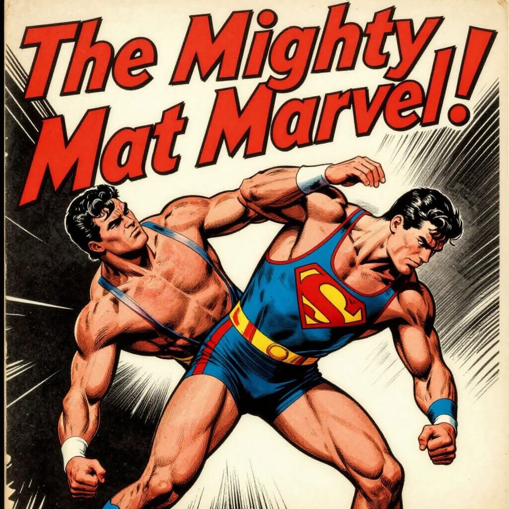 1930s Comic Cover: Mighty Mat Marvel Wrestler
