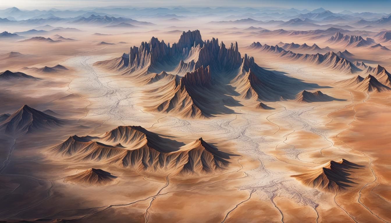 Top-Down Map of a Large Plateau on Parchment