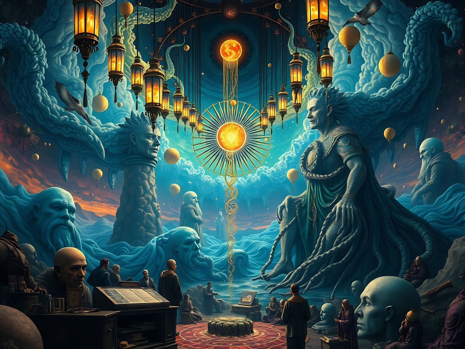 Surreal Dreamscape in Hyperdetailed Psychedelic Art