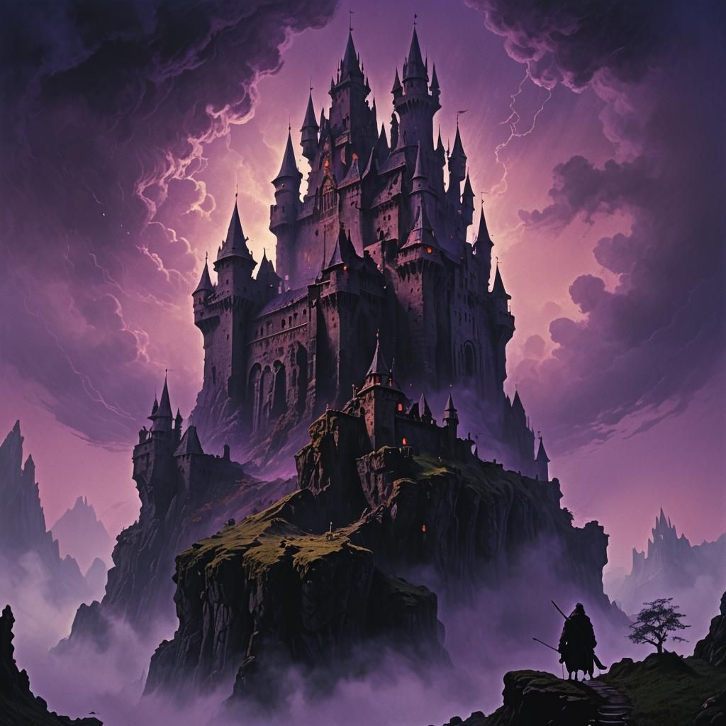 Dark Fantasy Castle on a Troll's Back