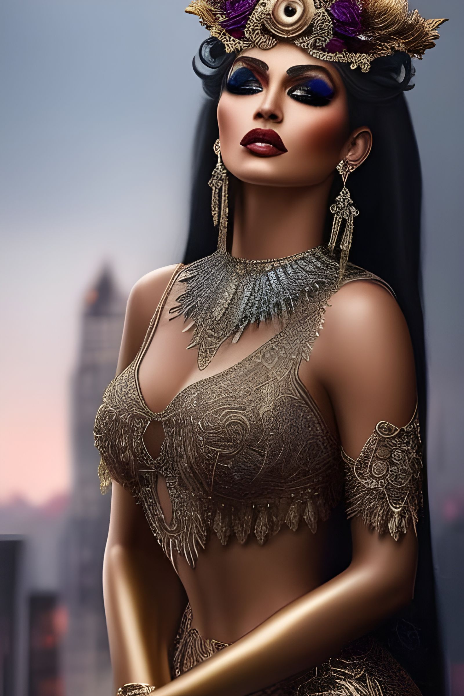 Goddess Illustration in Hyperrealistic Style
