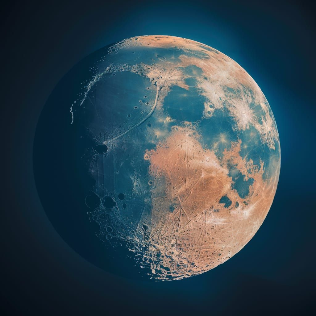 Detailed Moonscape Close-Up in Matte Painting Style