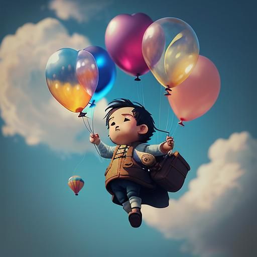 Chibi Toddler Teaches a Lesson with Balloons