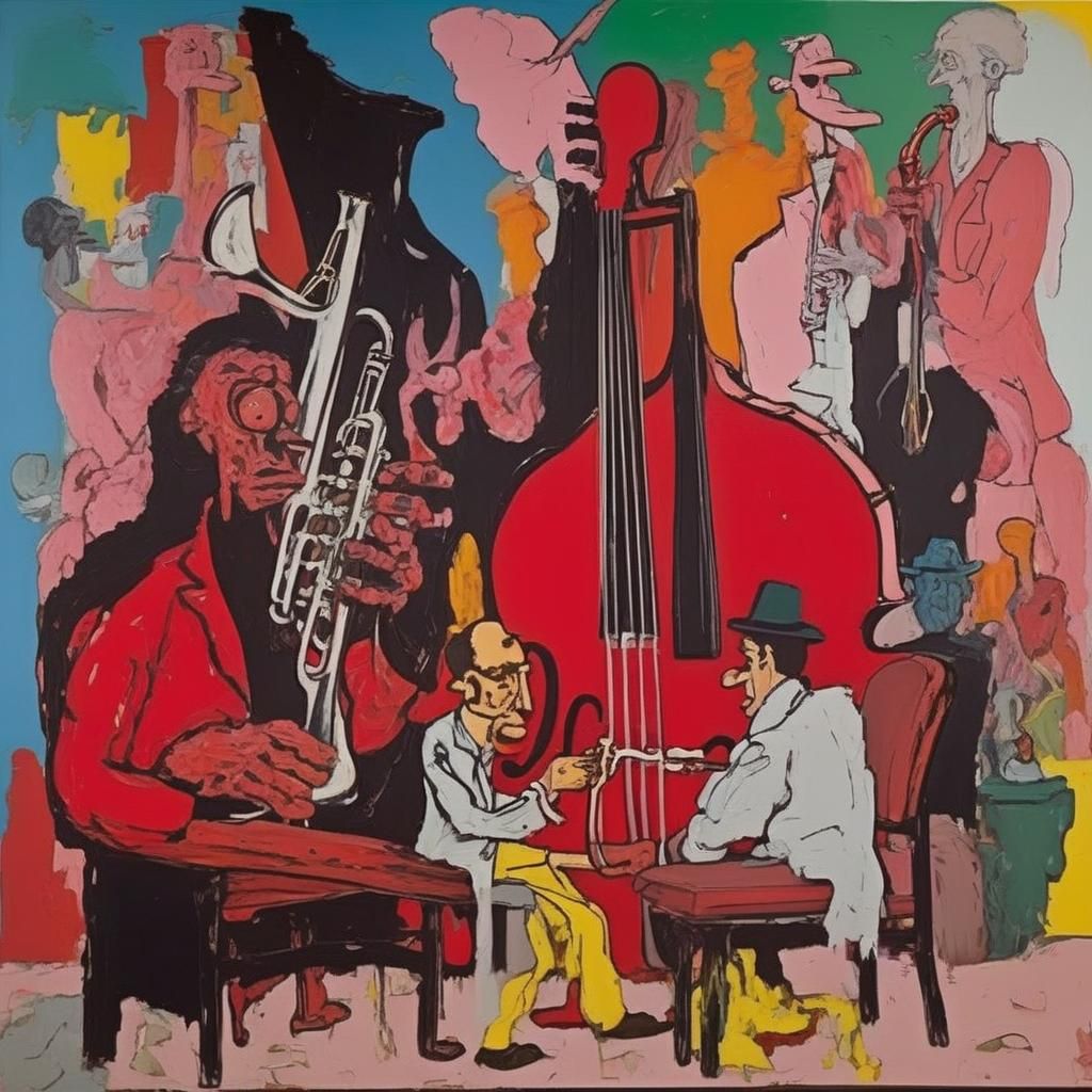 Jazz Band in Surreal Expressionist Style